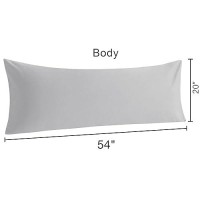 Ntbay Body Cotton Pillowcase - Envelope Closure 20X54 Pillowcase  Breathable And Soft Bed Pillow Case  Light Grey