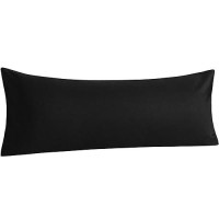 Ntbay Body Cotton Pillowcase - Envelope Closure 20X54 Pillowcase  Breathable And Soft Bed Pillow Case  Black