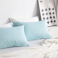 Ntbay King Cotton Pillowcases - Envelope Closure 20X36 Pillowcases Set Of 2  Breathable And Soft Bed Pillow Cases  Aqua