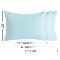 Ntbay King Cotton Pillowcases - Envelope Closure 20X36 Pillowcases Set Of 2  Breathable And Soft Bed Pillow Cases  Aqua