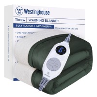 Westinghouse Heated Blanket Queen Size Soft Flannel To Sherpa Electric Blanket With 10 Heating Levels 12 Hours Auto Off Fast