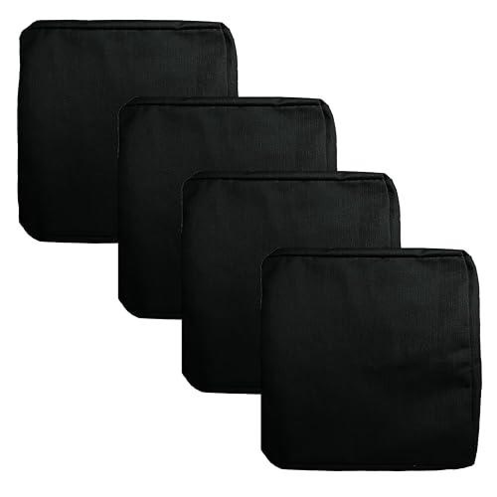 Flymei Patio Cushion Covers 20X20X2 Waterproof Outdoor Cushion Cover Replacement 4Packs Outdoor Seat Cushion Slipcover For Outdoor Rattan Chair Sofa  Black