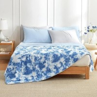 Cozy Bliss Cooling Comforter Twin Size  Cooling Blankets For Hot Sleepers And Night Sweats  Tie Dye Denim Blue Summer Comforter For Twin Size Bed  Breathable Soft Lightweight Silk Smooth