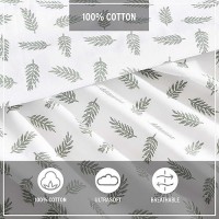 Eddie Bauer Twin Sheets Cotton Percale Bedding Set Cool Breathable Home Decor Laurel Leaves Twin