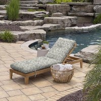 Arden Selections Outdoor Plush Modern Tufted Chaise Cushion  76 X 22  Water Repellent  Fade Resistant  Tufted Cushion For Chaise Lounger 76 X 22  Neutral Aurora Damask