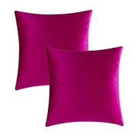 Gigizaza 18X18 Pillow Covers Set Of 2 Velvet Throw Pillows Decorative Hot Pink Covers For Couch Sofa Bedroom Pillowscase