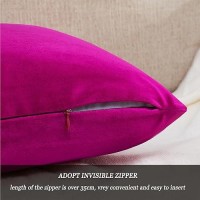 Gigizaza 18X18 Pillow Covers Set Of 2 Velvet Throw Pillows Decorative Hot Pink Covers For Couch Sofa Bedroom Pillowscase