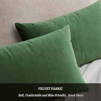 12X20 Olive Green Pillow Covers Velvet Lumbar Pillow Decorative Throw Pillows Couch Sofa Covers Bedroom Set Of 2