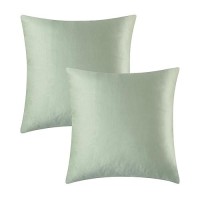 Gigizaza 18X18 Pillow Covers Set Of 2 Velvet Throw Pillows Decorative Sage Green Covers For Couch Sofa Bedroom Pillowscase