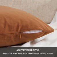 Gigizaza Dark Burnt Orange Pillow Covers 16X16 Throw Pillows Velvet Decorative Sofa Couch Pillow Covers Bedroom Cushion Pillowca