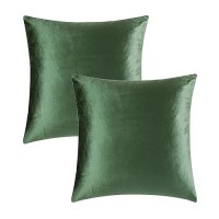 Gigizaza Velvet Throw Pillow Covers 24X24 Olive Green Pillows Couch Cushion Decorative Covers Set Of 2 Pillow Covers For Bedroom