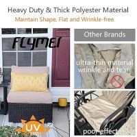 Flymei Patio Cushion Covers 24X22X4 Waterproof Outdoor Cushion Cover Replacement 4Packs Outdoor Seat Cushion Slipcover For Outdo