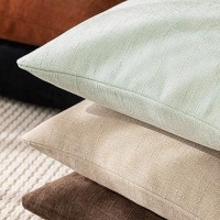 Foindtower Pack Of 2 Soft Textured Throw Decorative Pillow Covers Square Accent Solid Cushion Cover Cozy Farmhouse Pillow Case With Zipper For Couch Sofa Bedroom Living Room 12X20 Inch  Sage Green