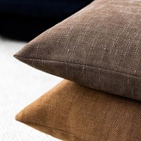 Foindtower Pack Of 2 Soft Textured Chenille Throw Decorative Pillow Covers Square Accent Solid Cushion Cover Cozy Neutral Farmhouse Pillow Case For Couch Sofa Bedroom Living Room 18X18 Inch  Chocolate