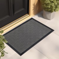 Mibao Front Door Mat Heavy Duty Durable Welcome Mat For Outdoor Indoor Dirt Trapper Waterproof Super Absorbent Door Mat For En