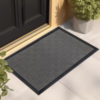 Mibao Front Door Mat Heavy Duty Durable Welcome Mat For Outdoor Indoor Dirt Trapper Waterproof Super Absorbent Door Mat For En