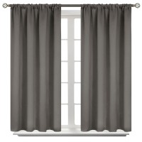 Bgment Short Blackout Curtains 40 Inches Length Rod Pocket Thermal Insulated Room Darkening Window Drapes For Kitchen Bedroom