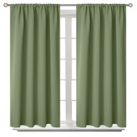 Bgment Short Blackout Curtains 40 Inches Length Rod Pocket Thermal Insulated Room Darkening Window Drapes For Kitchen Bedroom