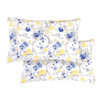 Elegant Comfort Ultra Soft Set Of 2 Floral Print Pillowcases 1500 Premium Hotel Quality Microfiber Soft And Smooth Envelope C