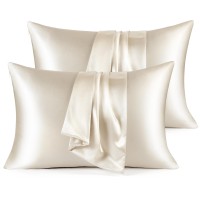 Bedsure Satin Pillowcase For Hair And Skin Beige King Size Pillow Cases Set Of 4 Similar To Silk Pillow Cases Silky Soft S