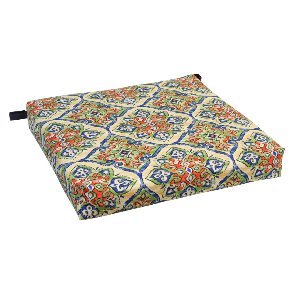 Blazing Needles Square Outdoor Chair Cushion, 20 X 19, Splendor Festive