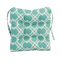 Blazing Needles 16-Inch Square Tufted Outdoor Chair Cushion, 16 X 16, Elipse Pool 2 Count