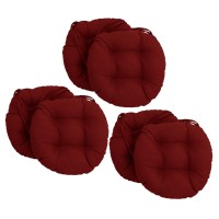 Blazing Needles 16-Inch Solid Round Tufted Outdoor Chair Cushion, 16 X 16, Paprika 6 Count
