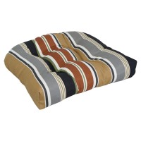 Blazing Needles Rounded Back Tufted Outdoor Chair Cushion, 19 X 19, Bella Sandstone