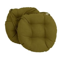 Blazing Needles 16-Inch Solid Round Tufted Outdoor Chair Cushion, 16 X 16, Avocado 6 Count