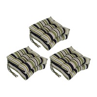 Blazing Needles 16-Inch Square Tufted Outdoor Chair Cushion, 16 X 16, Eastbay Onyx 6 Count