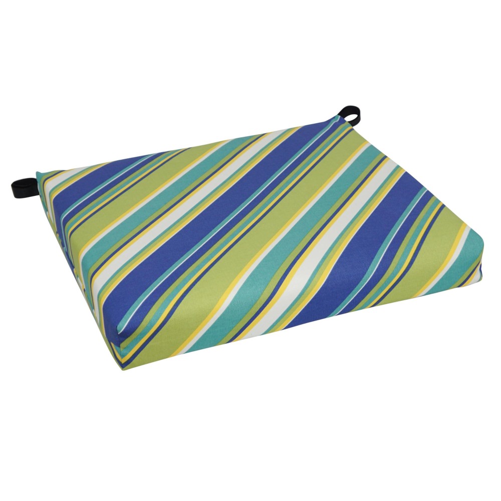 Blazing Needles Square Outdoor Chair Cushion, 20 X 19, Browning Sunblue