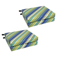 Blazing Needles Square Outdoor Chair Cushion, 20 X 19, Browning Sunblue 4 Count
