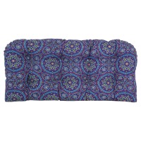 Blazing Needles Rounded Back Tufted Outdoor Loveseat Cushion, 42 X 19, Alden Confetti