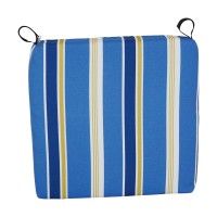 Blazing Needles Square Outdoor Chair Cushion, 20 X 19, Heatwave Cobalt