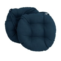 Blazing Needles 16-Inch Solid Round Tufted Outdoor Chair Cushion, 16 X 16, Sea Blue 6 Count