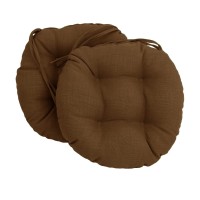 Blazing Needles 16-Inch Solid Round Tufted Outdoor Chair Cushion, 16 X 16, Mocha 6 Count