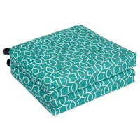 Blazing Needles Square Outdoor Chair Cushion, 20 X 19, Titan Peacock 2 Count