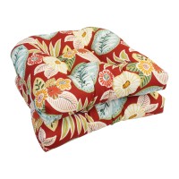 Blazing Needles Rounded Back Tufted Outdoor Chair Cushion, 19 X 19, Marlow Beachside 2 Count