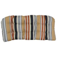 Blazing Needles Rounded Back Tufted Outdoor Loveseat Cushion, 42 X 19, Bella Sandstone