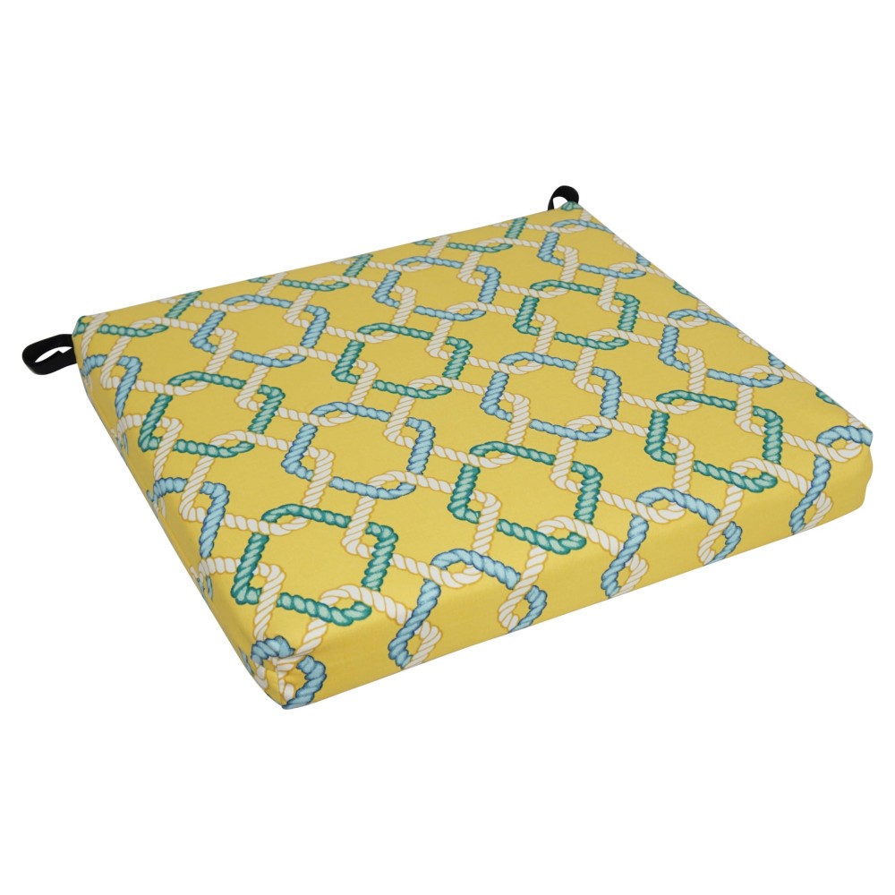 Blazing Needles Square Outdoor Chair Cushion, 20 X 19, Capecod Summer