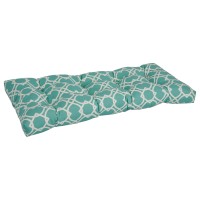 Blazing Needles Tufted Outdoor Bench Cushion, 42 X 19, Elipse Pool