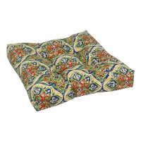 Blazing Needles Square Tufted Outdoor Chair Cushion, 19 X 19, Splendor Festive