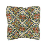 Blazing Needles Square Tufted Outdoor Chair Cushion, 19 X 19, Splendor Festive