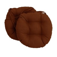 Blazing Needles 16-Inch Solid Round Tufted Outdoor Chair Cushion, 16 X 16, Cinnamon 6 Count