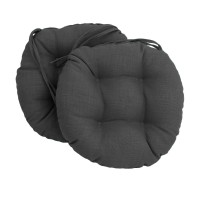 Blazing Needles 16-Inch Solid Round Tufted Outdoor Chair Cushion, 16 X 16, Cool Gray 6 Count