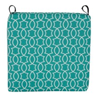 Blazing Needles Square Outdoor Chair Cushion, 20 X 19, Titan Peacock