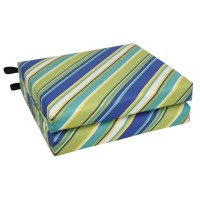 Blazing Needles Square Outdoor Chair Cushion, 20 X 19, Browning Sunblue 2 Count