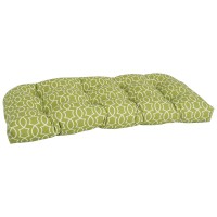 Blazing Needles Rounded Back Tufted Outdoor Loveseat Cushion, 42 X 19, Titan Kiwi