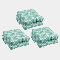 Blazing Needles 16-Inch Square Tufted Outdoor Chair Cushion, 16 X 16, Elipse Pool 6 Count