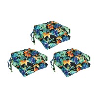 Blazing Needles 16-Inch Square Tufted Outdoor Chair Cushion, 16 X 16, Beachcrest Caviar 6 Count